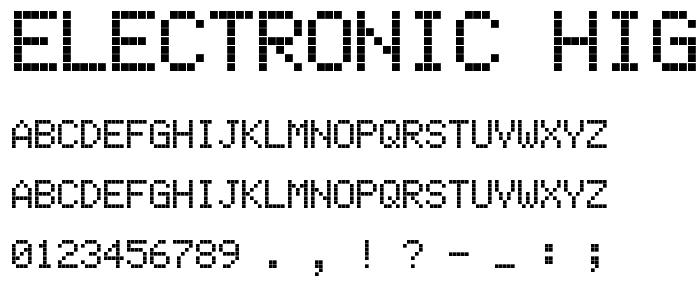 Electronic Highway Sign font